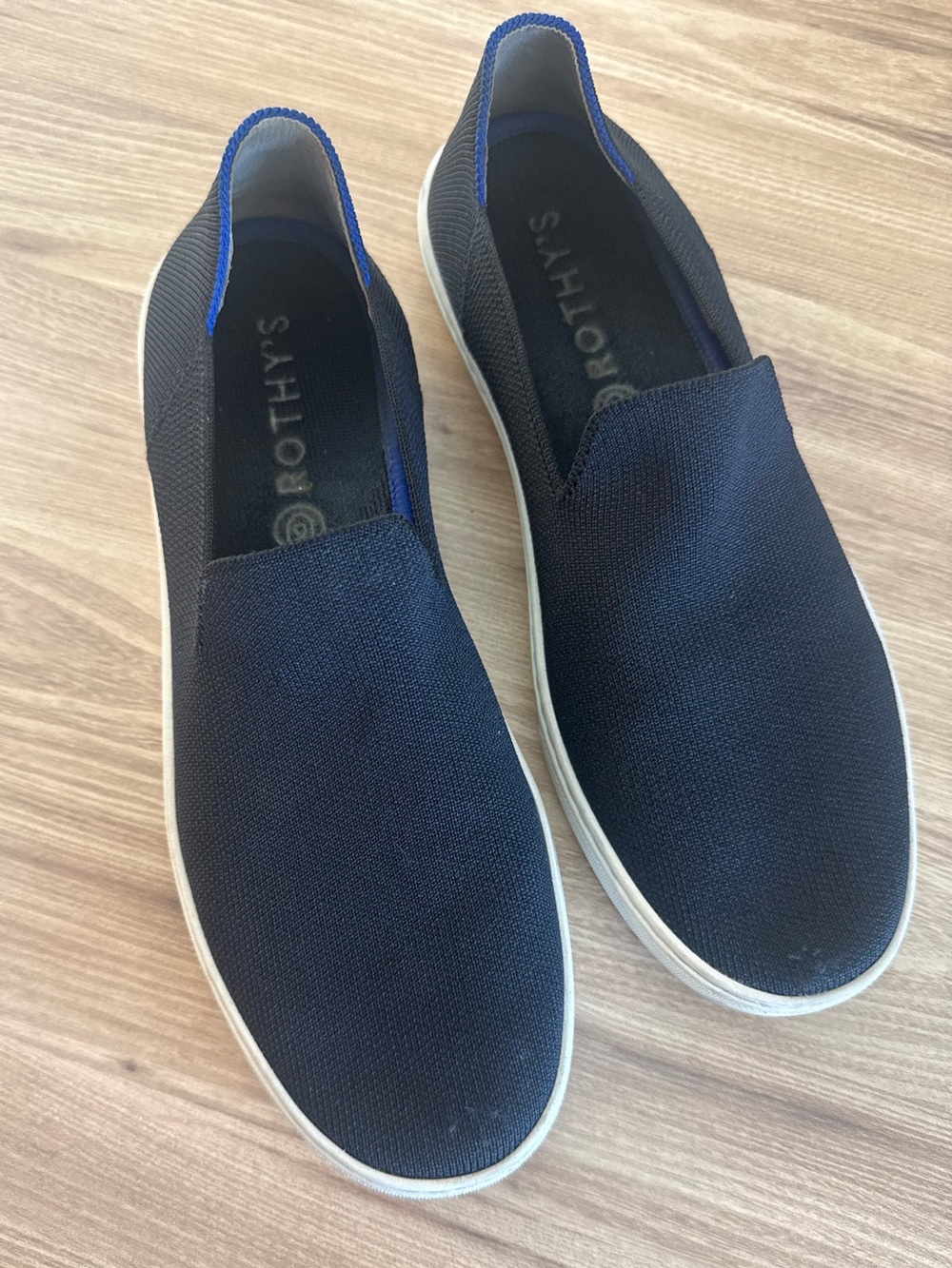Rothy's Slip-On Loafers - Dark Navy with Blue Trim